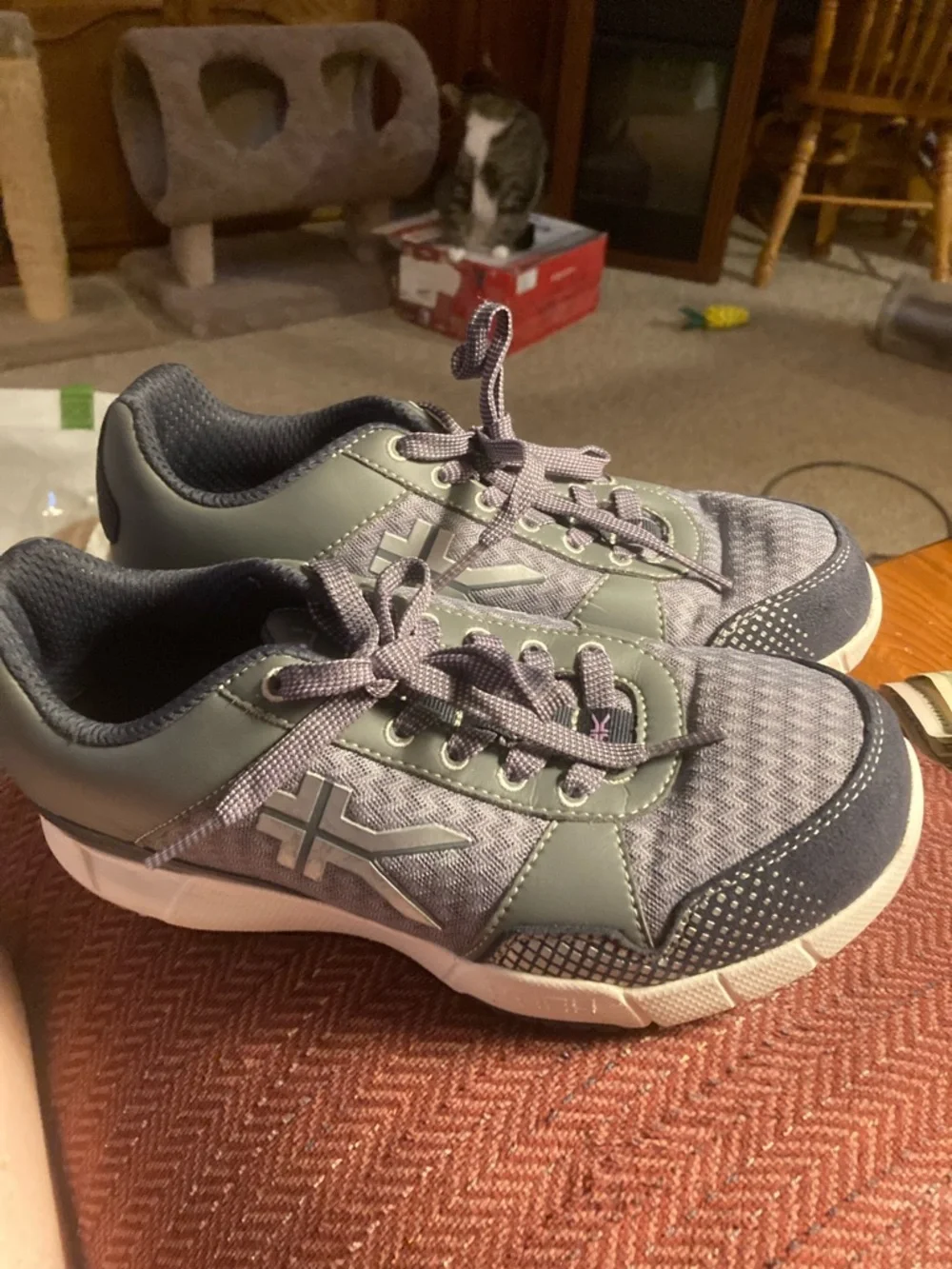 KURU Women's Athletic Shoes in Blue and Gray